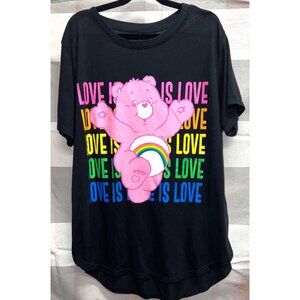 Love Is Love Black Care Bear Graphic T-Shirt XL/XG (15-17)
